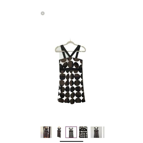 Banana Republic Halter Cocktail Dress Women’s 4 Black White Brown Geometric Prin - Picture 4 of 10